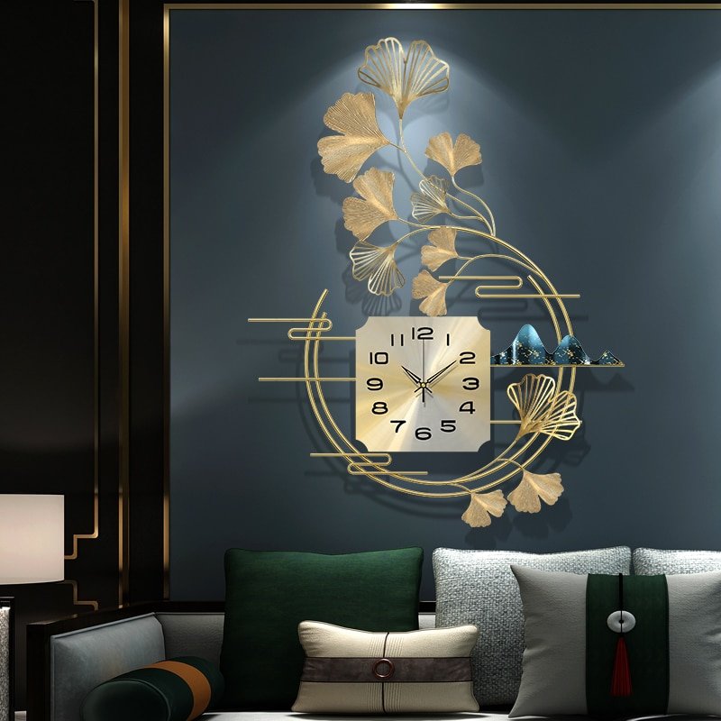Creative Large Wall Clock Modern Design Chinese Style Silent Luxury Art Wall Clock Bedroom Reloj De Pared Home Decoration ZP50ZB 4