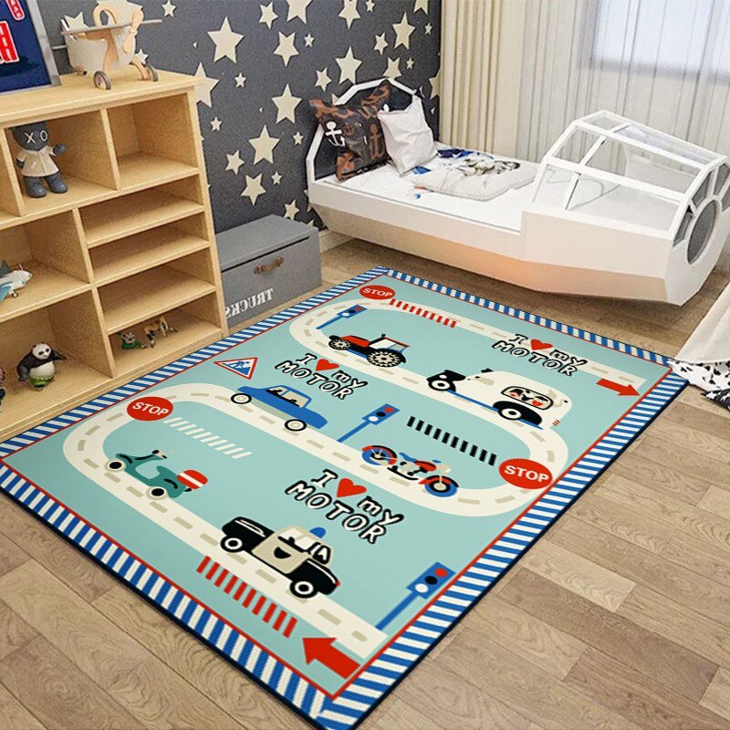 Children's Play Crawl Mat Road Traffic Route Map Carpet Living Room Sofa Coffee Table Carpets Home Decoration Traffics Sign Mats 2