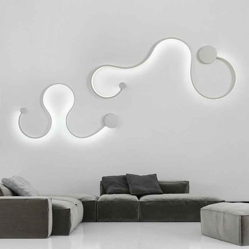 Modern Minimalist S /W/Line/Shape LED Track Aluminum Wall Light Aisle Ceiling Background Wall 3 Color Light Decorative Light 1