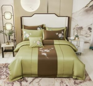 Luxury and Vintage 4Pcs Bedding set Chic Embroidery Patchwork Duvet Cover 600TC Egyptian Cotton Soft Bed Sheet set Pillowcase 1