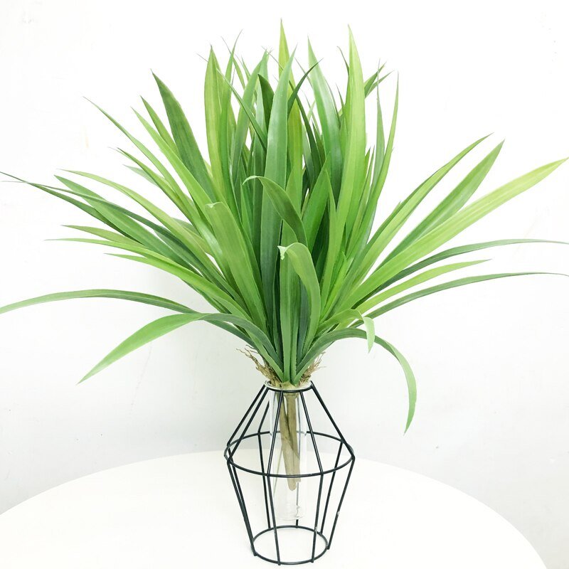 45cm 56 Leaves Artificial Tropical Grass Fake Succulents Reed Green Plants Wall Leafs Plastic Onion Grass for Table Garden Decor 1