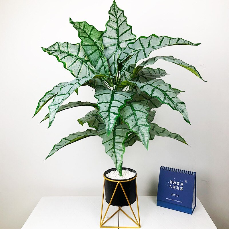 76cm/55cm Large Artificial Monstera Tropical Plants Fake Palm Tree Plastic Maranta Leaves Big Plant for Home Office Decoration 1