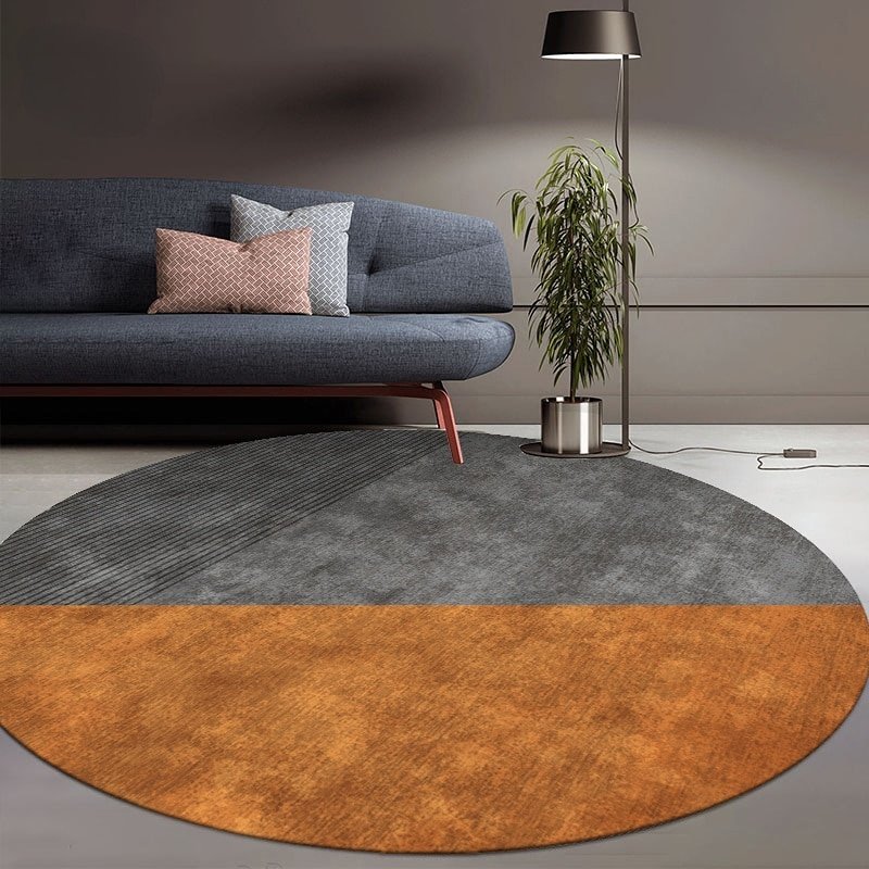 Nordic Geometric Creative Carpet Living Room Solid Color Round Rugs Sofa Coffee Table Rug Hanging Chair Swivel Chair Floor Mat 1