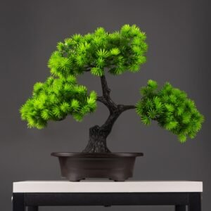 Artificial Potted Tree Fake Pines Bonsai Desktop Landscape Festive Gift High Grade Plant For Home Office Hotel Balcony DIY Decor 1