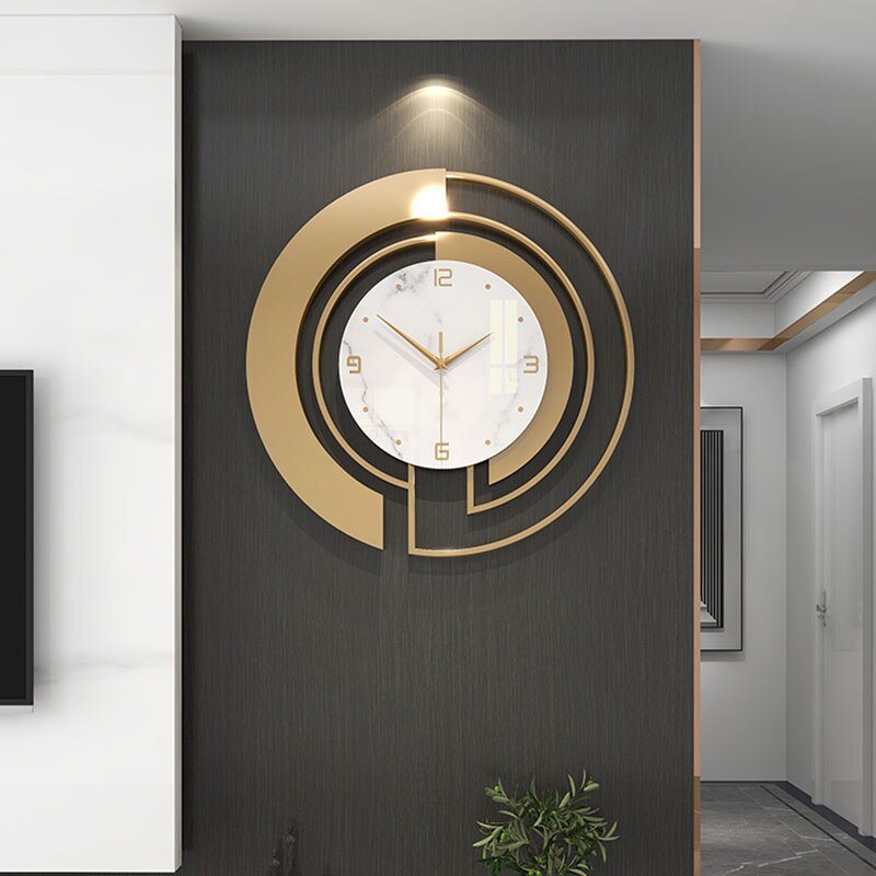 Round Quiet Luxury Wall Clock Mechanism Industrial Gold Big Nordic Wall Clock Bedroom Modern Reloj De Pared Digital Clock Wall 1