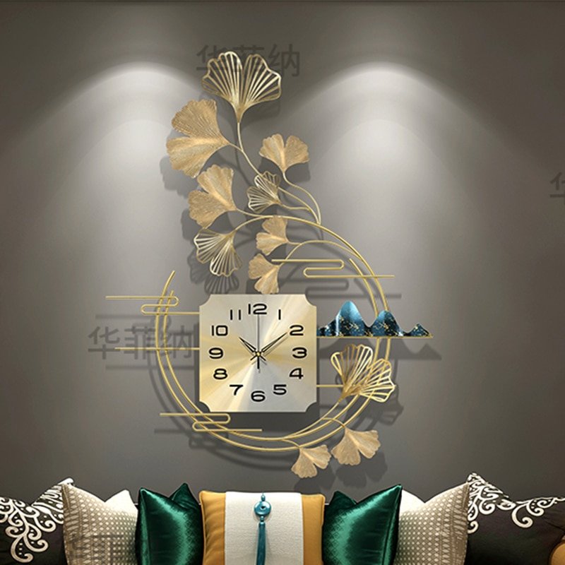 Creative Large Wall Clock Modern Design Chinese Style Silent Luxury Art Wall Clock Bedroom Reloj De Pared Home Decoration ZP50ZB 5