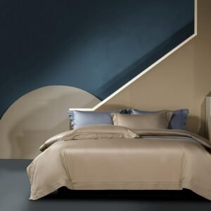 1000TC Egyptian Cotton Plain Double inlaid Cord Duvet cover Zipper Luxury Premium Bedding set Bed Sheet Pillowcase Queen King 1