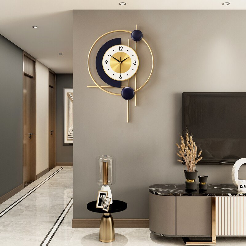 Nordic Industrial Bedroom Wall Clock Large Luxury Creative Golden Wall Clock Modern Metal Reloj De Pared 3d Large Wall Clock 2