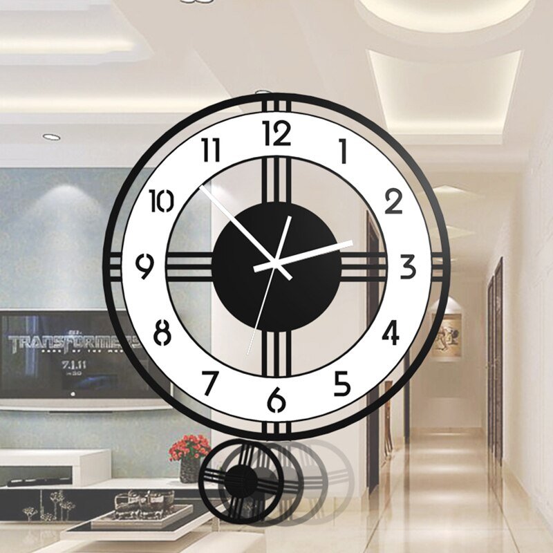 Nordic Digital Wall Clock Modern Design Silent Big Minimalist Wall Clock Pendulum Living Room Reloj De Pared Home Decor ZP50BG 4