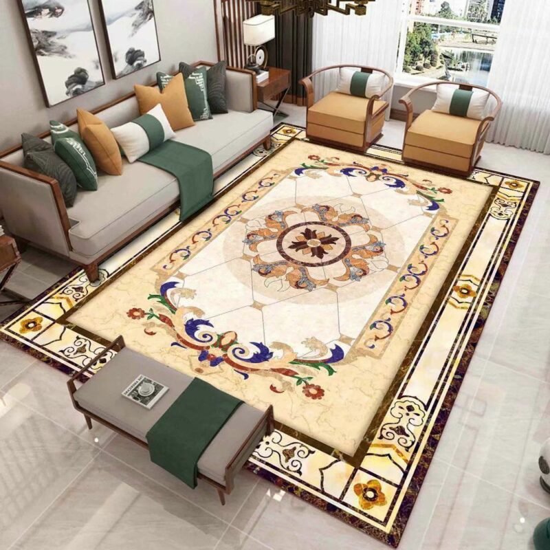 Nordic Style Living Room Coffee Table Carpet Bedroom Bedside Carpets Household Marble Pattern Floor Mat Non-slip Entry Door Mats 5