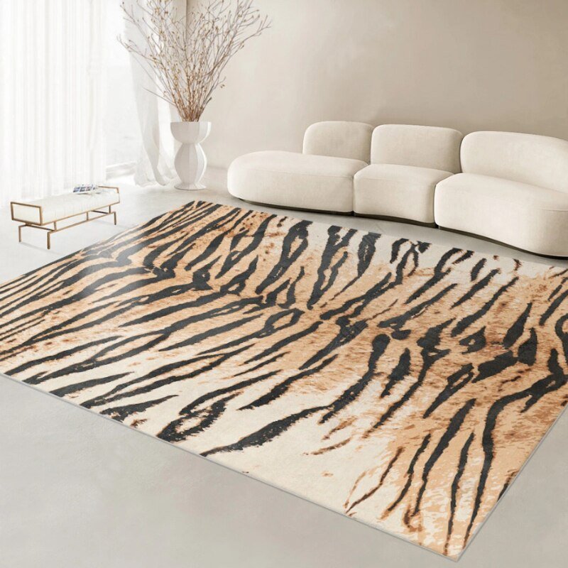 Home Decoration Light Luxury Zebra Pattern Carpet Bedroom Lounge Thickened Rugs Nordic Fluffy Plush Large Area Living Room Rug 4