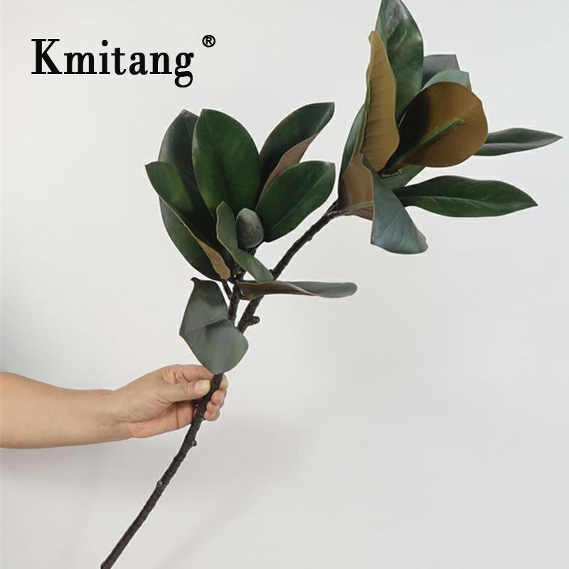 82cm Large Artificial Magnolia Tree Branch Fake Plastic Plant Leaves Ficus Tree Foliage Tropical Green Plant for Home Decoration 1