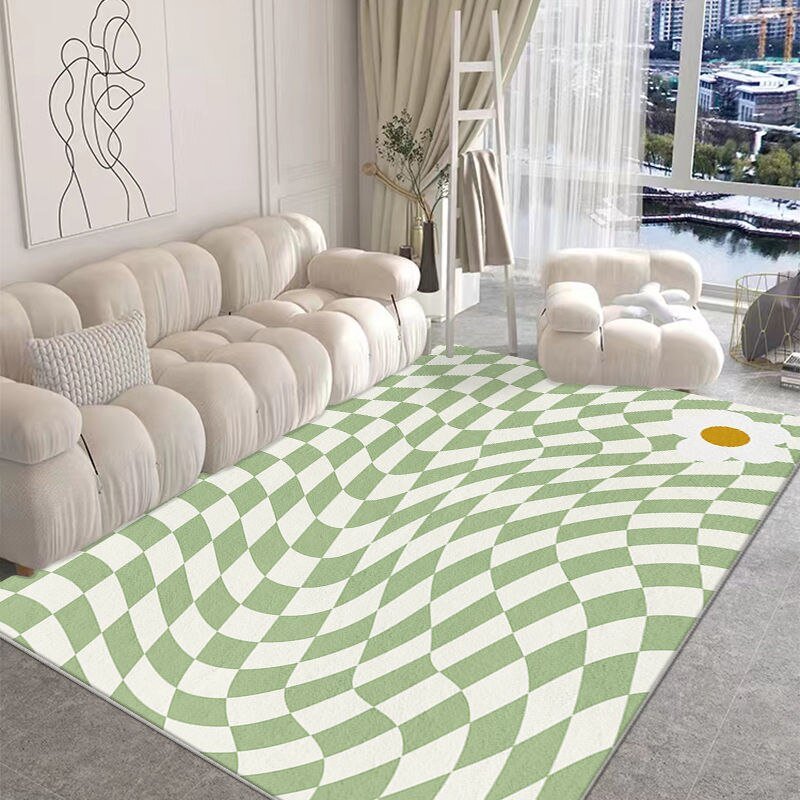 Checkerboard Living Room Carpet Thickened Large Area Non-slip Rug Home Sofa Coffee Table Rugs Bedroom Study Cloakroom Carpets 2