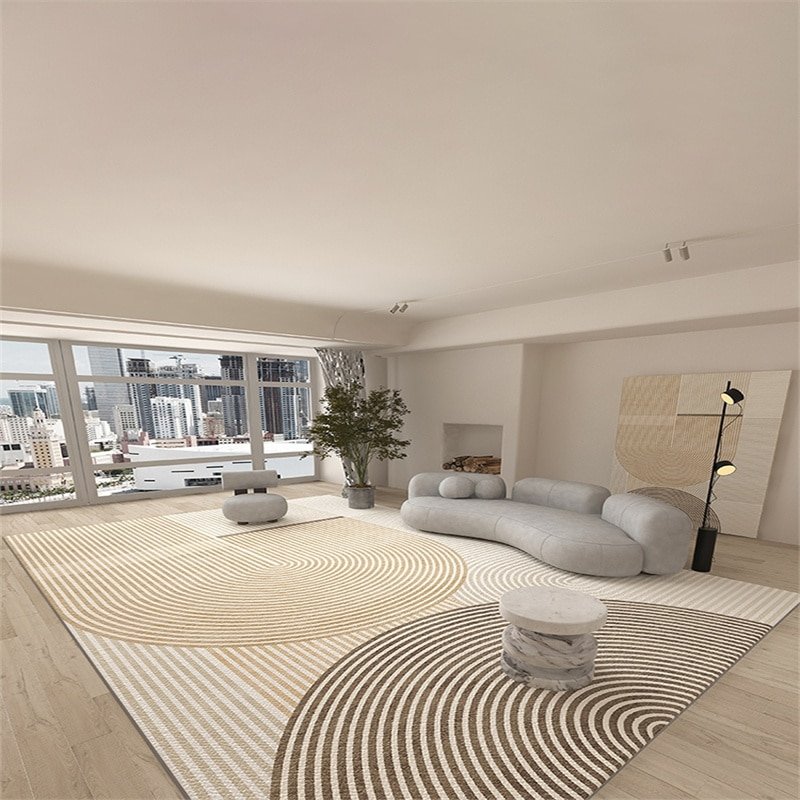 Nordic Light Luxury Living Room Soft Carpet Bedroom Bedside Thicken Line Carpets Cloakroom Dirt-resistant Mat Porch Non-slip Rug 1