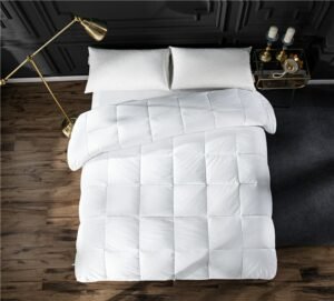 All Season White Alternative Quilted Hotel Comforter Bedding 200X230cm/220X240cm Plush Microfiber Fill Soft Quilt Duvet Quilt 1