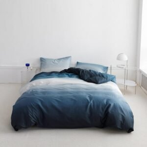 Gradient Colorful Gray Blue Duvet Cover set Twin Queen Double King Soft 100%Cotton Doona Cover Bedding Set Bed Sheet Pillowcases 1