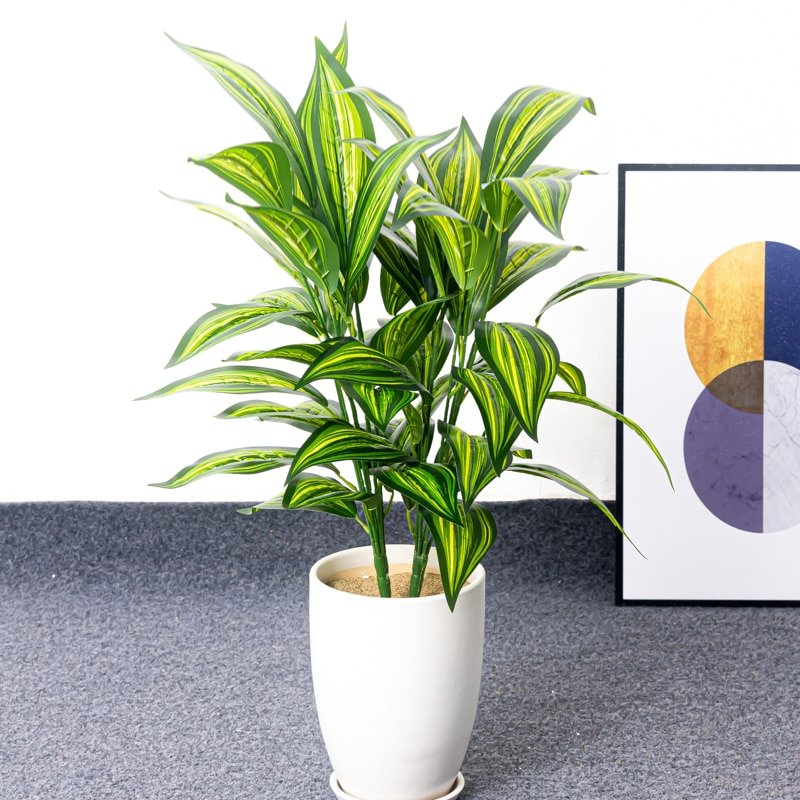 75cm 26 Leaves Large Artificial Plants Big Magnolia Branches Fake Bamboo Tropical Tiger Piran Plastic Palm Leafs For Home Decor 1