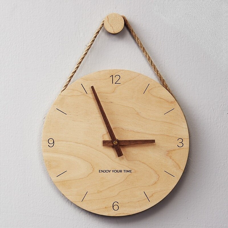 Luxury Nordic Minimalist Wall Clock Living Room Silent Wooden Wall Clock Modern Design Reloj Pared Grande Home Decor LL50WC 1
