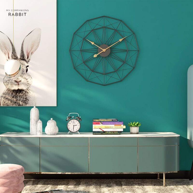 Luxury Vintage Round Wall Clock Modern Design Metal Gold Large Wall Clock Living Room Silent Reloj De Pared Home Decor LL50WC 3