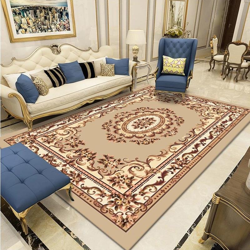 High-end Persian Living Room Rug Turkey Printed Floral Style Bedroom Bedside Carpet Home Decoration Sofa Coffee Table Carpets 3