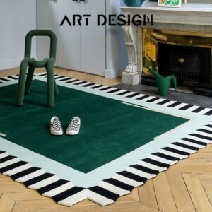 Retro Green Soft Carpet Home Living Room Thickened Large Area Carpets Girl Bedroom Cloakroom Decorative Rug Study Balcony Rugs 1