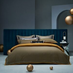 Luxury 800TC Cotton Brown Boho Geometry Duvet Cover Set 4Pcs Yarn-Dyed Jacquard Bedding Soft Comforter Cover BedSheet Pillowcase 1