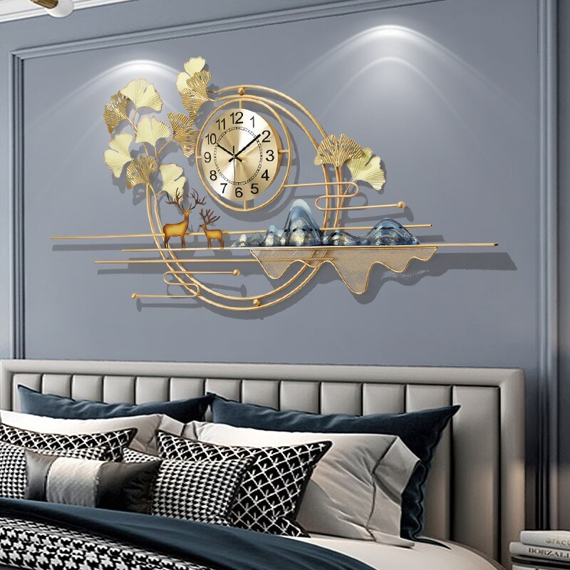 Metal Gold Wall Clock Creative Luxury Silent Nordic Digital Wall Clock 3D Art Living Room Zegar Klok Scienny Room Decor YH 3