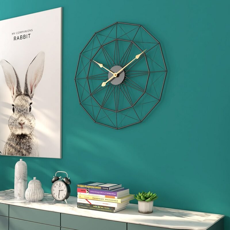 Luxury Vintage Round Wall Clock Modern Design Metal Gold Large Wall Clock Living Room Silent Reloj De Pared Home Decor LL50WC 4