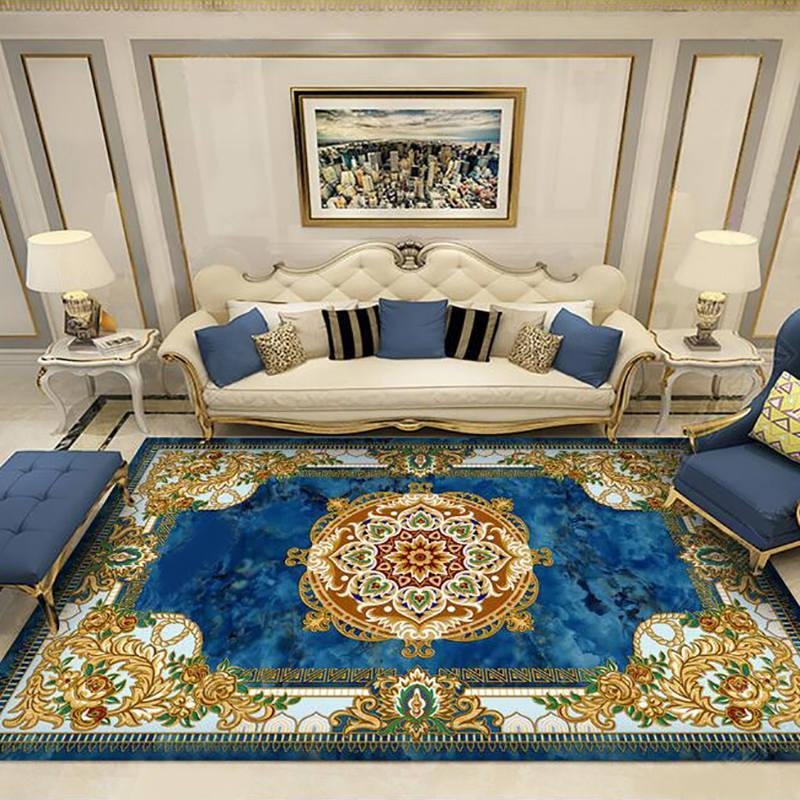 European Style Living Room Coffee Table Carpet Retro Bedroom Large Area Rug Home Decoration Washable Rugs Non-slip Entrance Mat 3