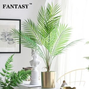 9 Forks Artificial Palm Tree Tropical Plants Leaves Fake Palm Plastic Foliage Wedding Leafs For Autumn Jungle Home Decoration 1