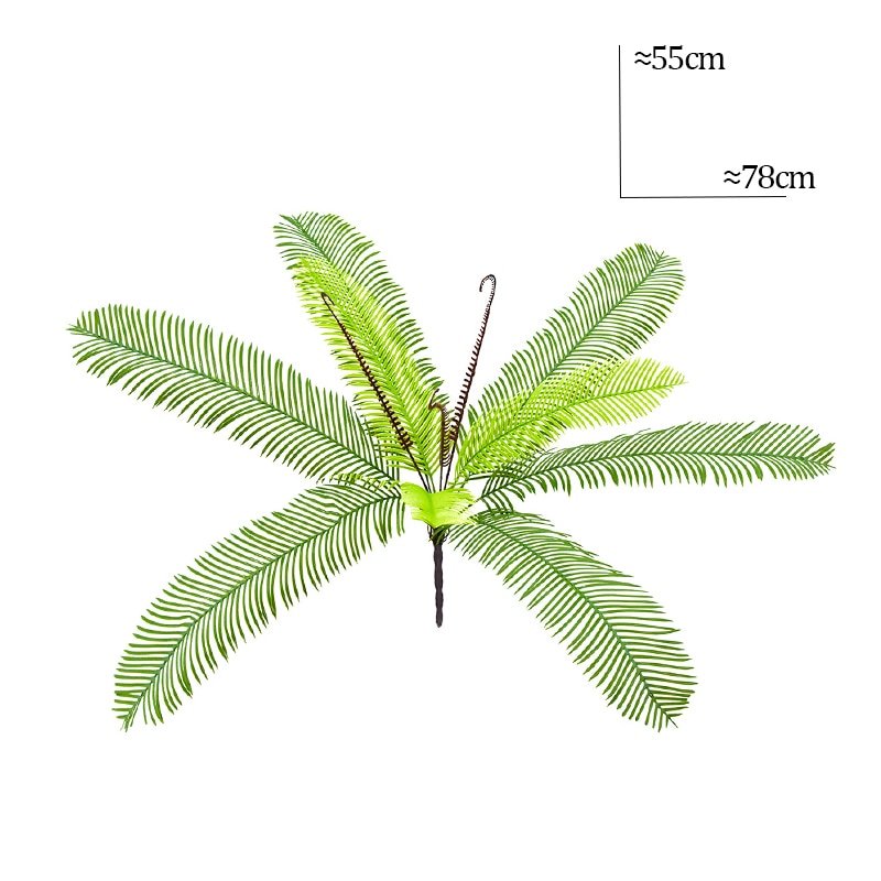 55/62cm Large Artificial Palm Tree Fake Plants Plastic Leafs Branch False Coconut Tree For Home Garden Wedding DIY Outdoor Decor 3