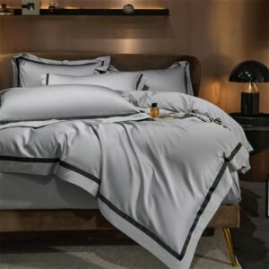 Hotel Gray Duvet Cover Set 4/6Pcs 1000TC Long Staple Cotton Ultra Soft Bedding Set Bed Sheet Pillowcases Double Queen King 4Pcs 1