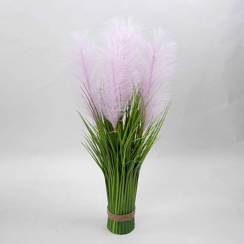 60cm 5Head Wedding Tree Large Artificial Plants Tropical Fake Reed Green Onion Grass Silk Foxtail Bulrush For Home Wedding Decor 2