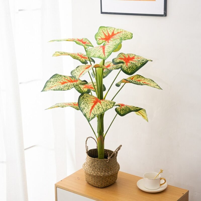 80cm Large Artificial Palm Plants Fake Monstera Plastic Tree Tropical Leafs Green Tall Banana Tree For Home Garden Outdoor Decor 6