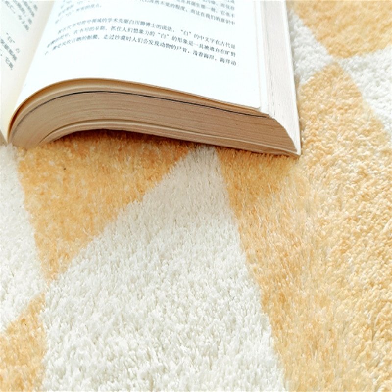French Plaid Bedroom Bedside Carpet Light Luxury Living Room Sofa Coffee Table Carpets Fluffy Soft Study Cloakroom Non-slip Rug 5