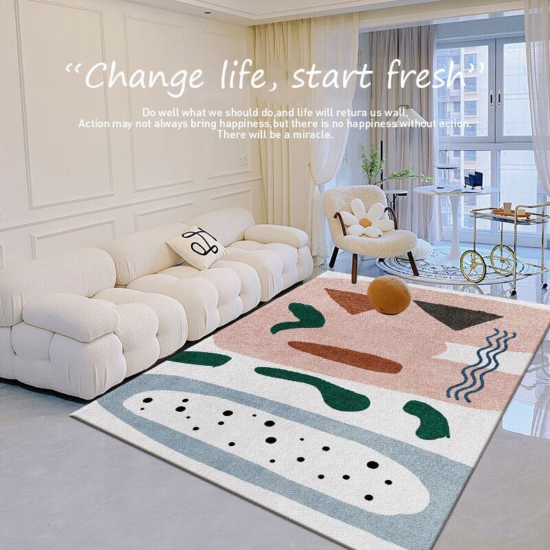 Simple Nordic Style Living Room Carpet Home Decoration Sofa Coffee Table Rug Bedroom Large Area Bedside Rugs Dirt-resistant Mats 5
