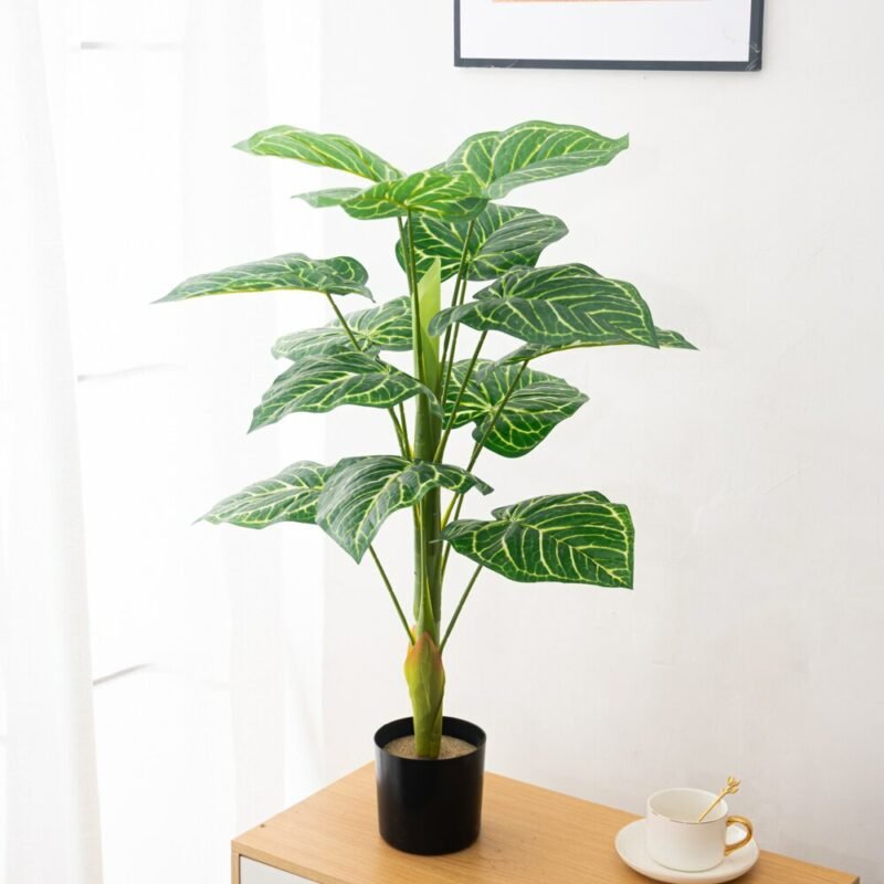 80cm Large Artificial Palm Plants Fake Monstera Plastic Tree Tropical Leafs Green Tall Banana Tree For Home Garden Outdoor Decor 5