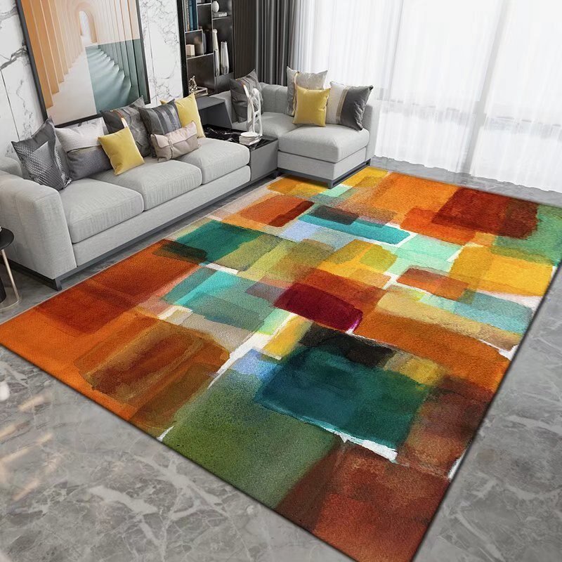 Home Decorate Bedroom Living Room Carpet Colorful Abstract Kitchen Dirt Resistant Rug Lounge Non-slip Rugs Entry Porch Floor Mat 4