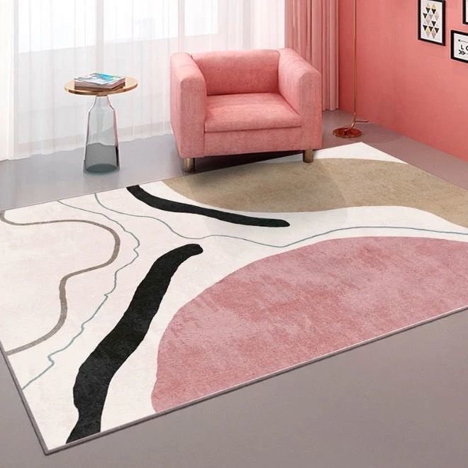 Nordic Style Living Room Coffee Table Carpets Geometric Line Pattern Carpet Simple Girl Bedroom Bedside Rug Home Decoration Rugs 6