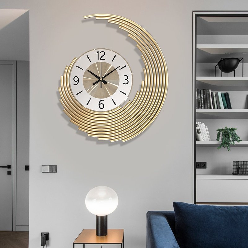Nordic Luxury Gold Wall Clock Large Battery Industrial Creative Round Arabic Wall Clock Room Modern Reloj De Pared Home Decor 2