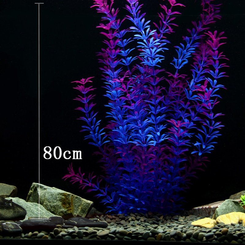 100cm Tropical Plants Large Artificial Water Grass Fake Underwater Plants Soft Plastic False Tree For Aquarium fish tank Decor 2