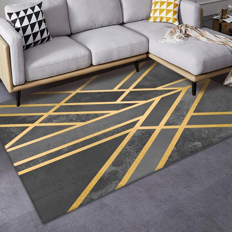 Modern Nordic Style Living Room Carpet Bedroom Large Area Rug Geometric 3D Printing Carpets Home Decoration Non-slip Porch Mat 5