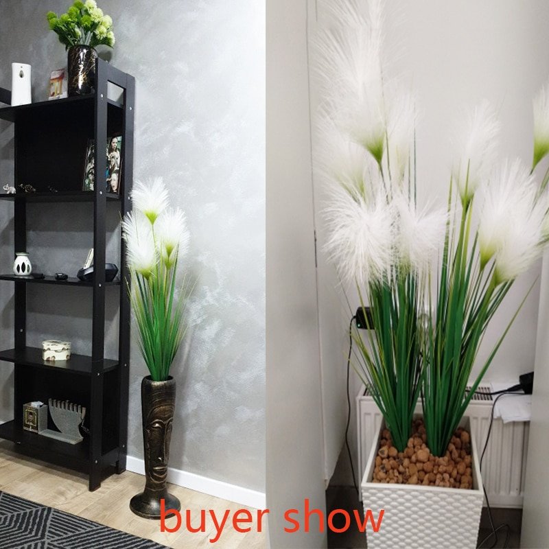 93cm 7 Heads Artificial Reed Large Fake Plants Silk Onion Grass Bouquet Wedding Plants Plastic Tree For Home Party Autumn Decor 6