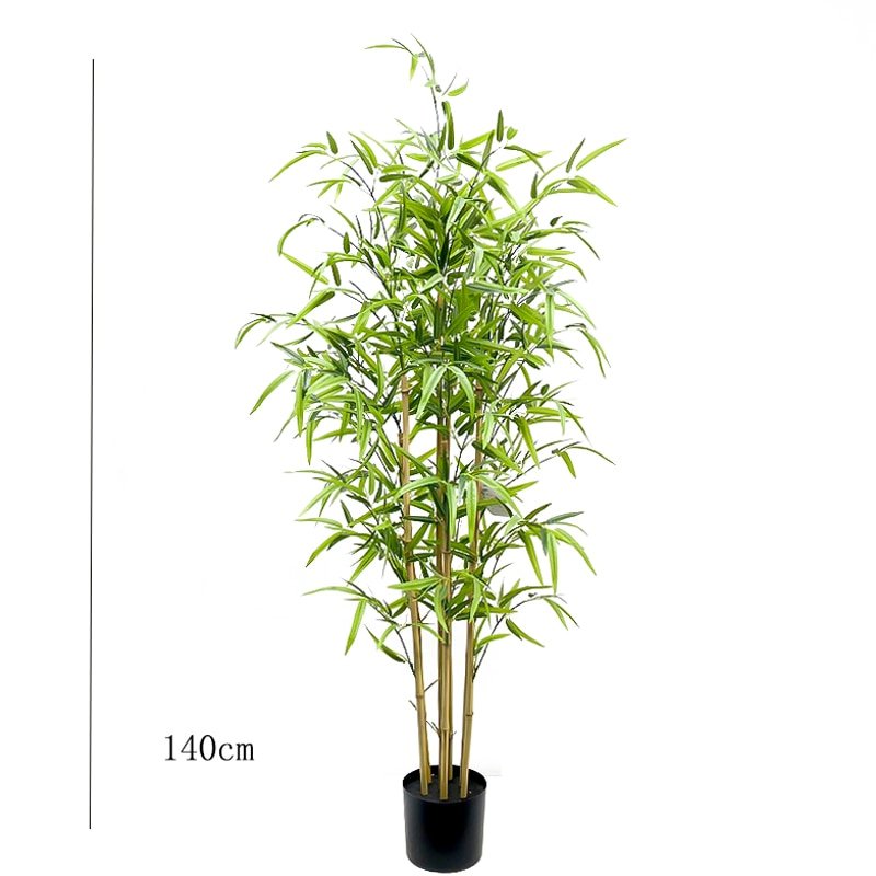 70-150cm Large Artificial Bamboo Tree Silk Plants Leaves Tropical Tall Bamboo Potted For Home Living Room Garden Corridor Decor 5
