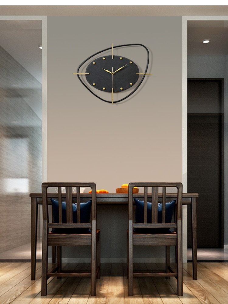 Chinese Wooden Wall Clock Modern Design Creativity Metal Wall Clock Living Room Minimalist Reloj De Pared Wall Decor LL50WC 3