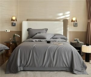 1200TC Long Staple Cotton Premium Quality Solid Plain Bedding set Hotel Quality Ultra Soft Duvet Cover Bed Sheet Pillowcases 1
