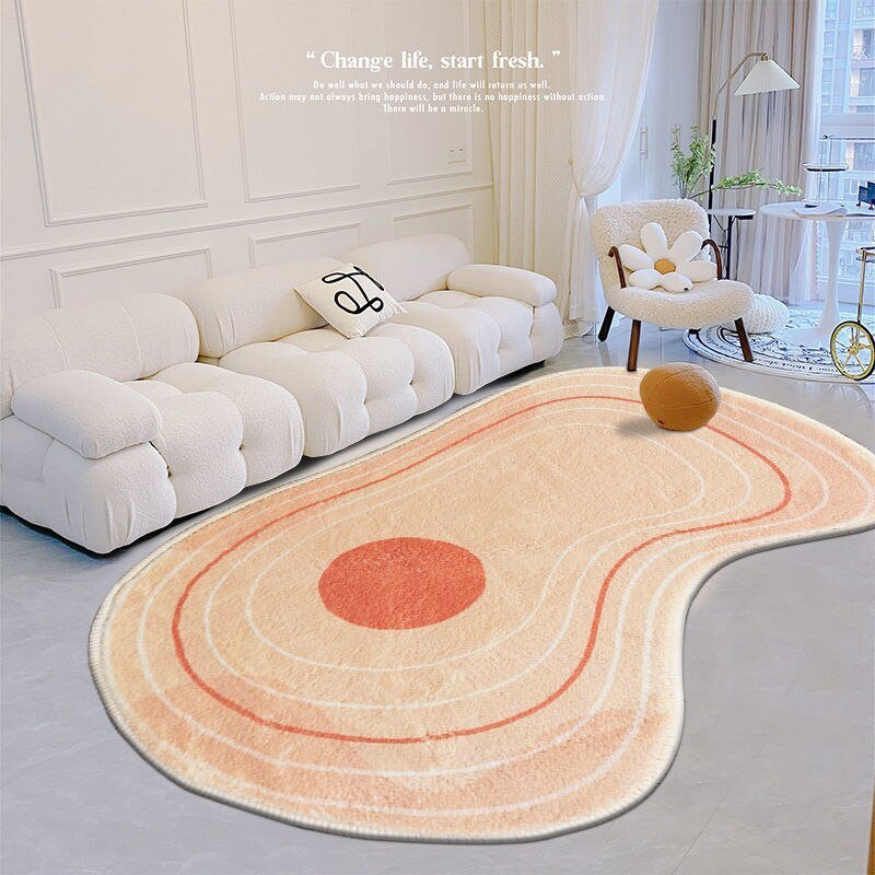 Living Room Plush Carpet Thickened Irregular Sofa Coffee Table Carpets Home Light Luxury Bedroom Bedside Cloakroom Decorate Rug 5