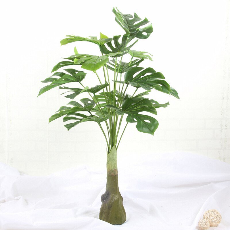 85cm Large Artificial Plants Tropical Tree Fake Monstera Leaves Plastic Palm Tree Real Touch Turtle Leaf Home Wedding Decoration 3