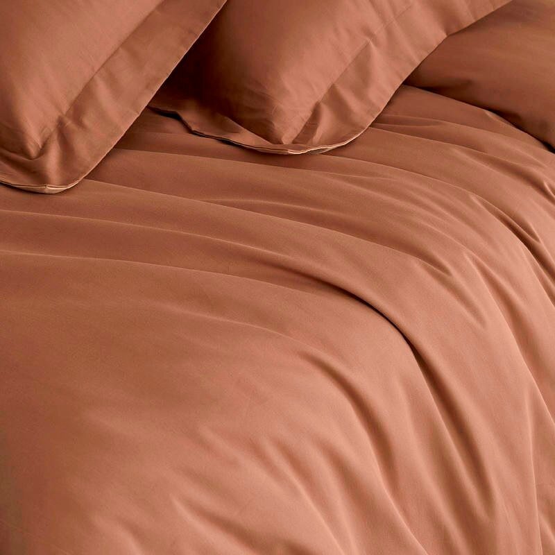100%Organic Cotton Plain Reversible Duvet cover Brushed Weave Ultra Soft Easy Care Family size Bedding Set Bed Sheet Pillowcases 6