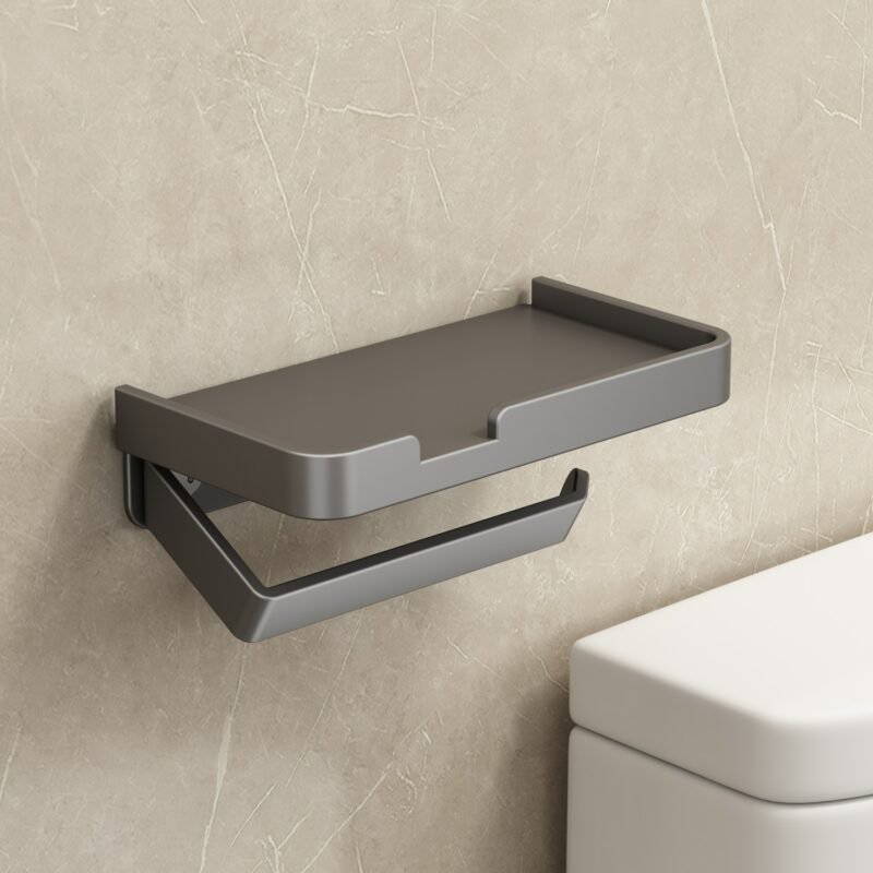 Toilet Paper Holder Wall Phone Shelf Storage Organizer Toilet Paper Roll Holder Bathroom Accessories 4